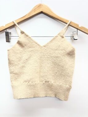 Carlos‎ Arias Vintage Neutral Cream V-Neck Knit Cami Top